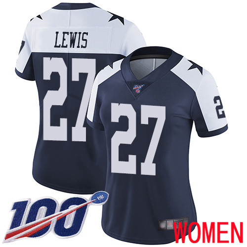 Women Dallas Cowboys Limited Navy Blue Jourdan Lewis Alternate #27 100th Season Vapor Untouchable Throwback NFL Jersey->women nfl jersey->Women Jersey